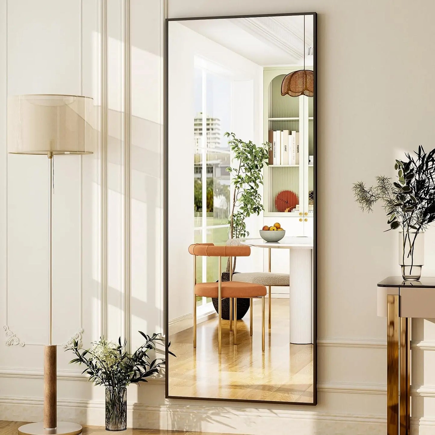 XRAMFY Floor Mirror Aluminum Frame Free Standing