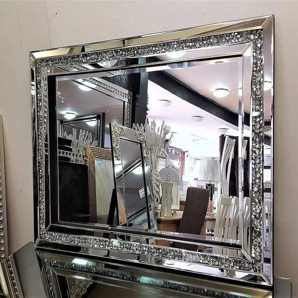 DUTRIEUX Luxury Crushed Diamond Beveled Wall Mirror Decor