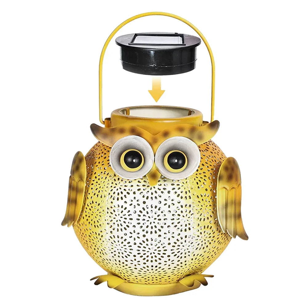 Neet Designs Emporium Iron Art Hanging Solar Lantern Owl