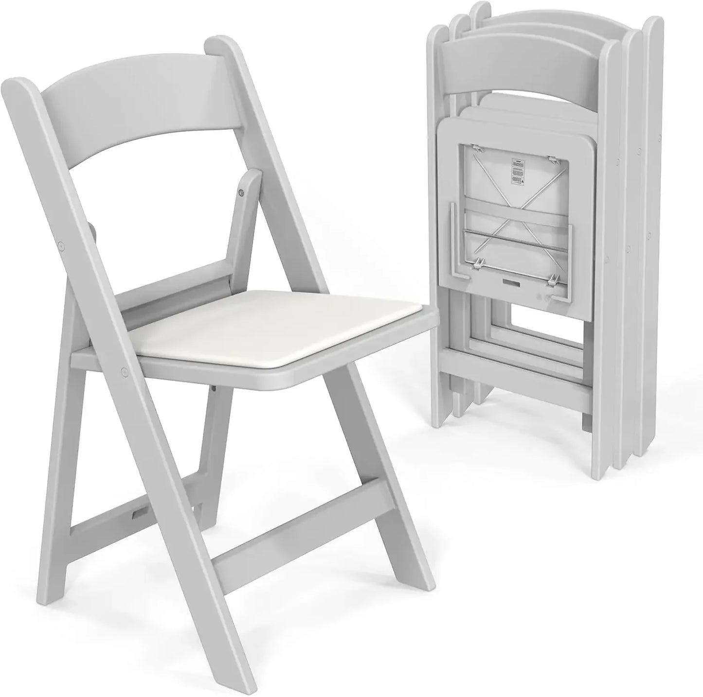 Resin Folding Chair With Cushioned Seat For Indoor Outdoor