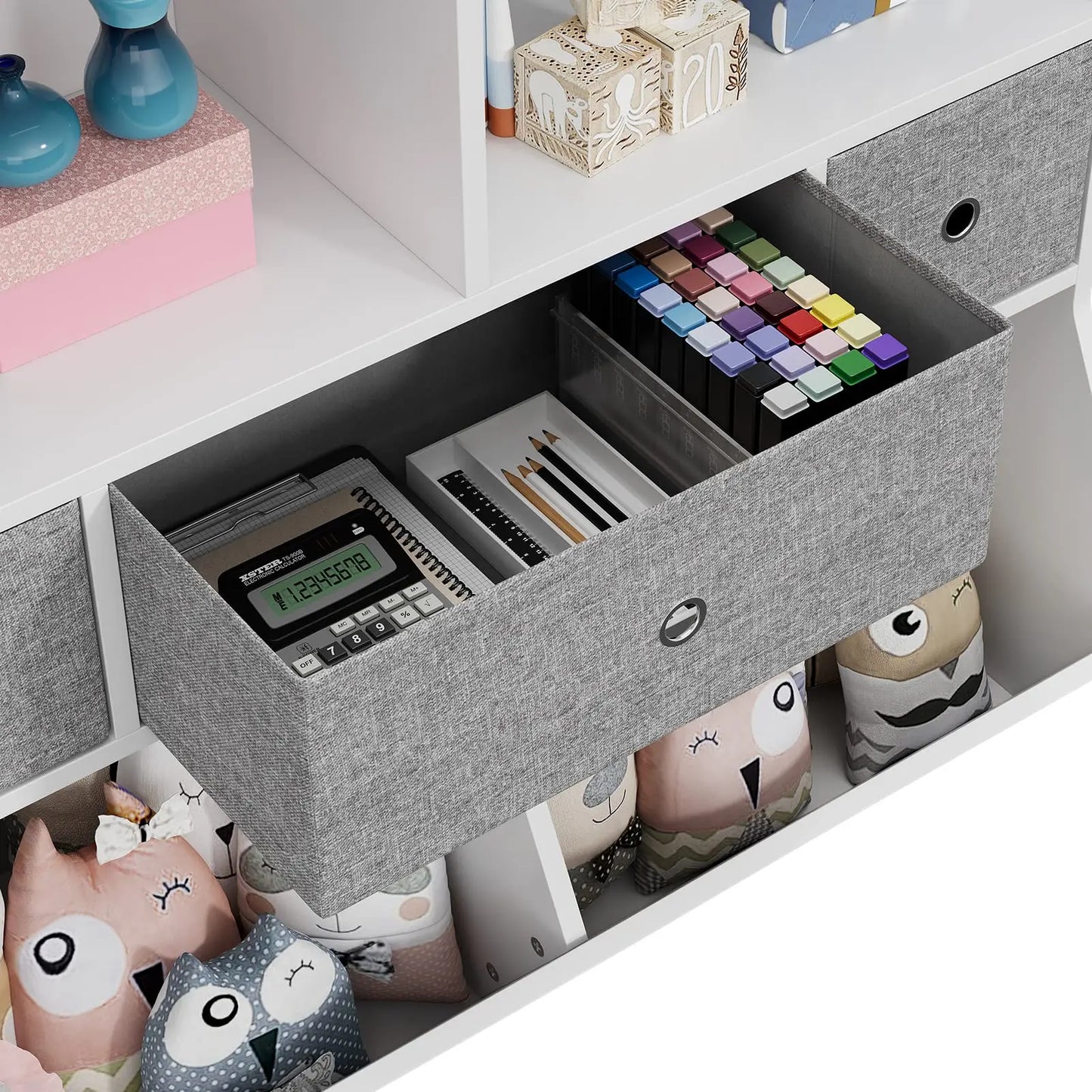 General Kids Bookshelf With Cubby Organizer Cabinet Drawers