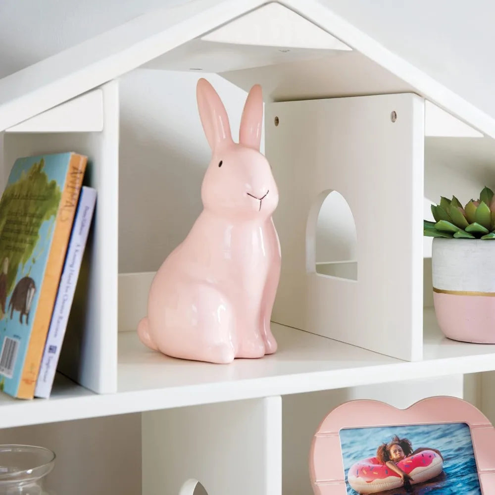 XMSJH Kids Dollhouse Bookcase Wooden Organizer Shelves