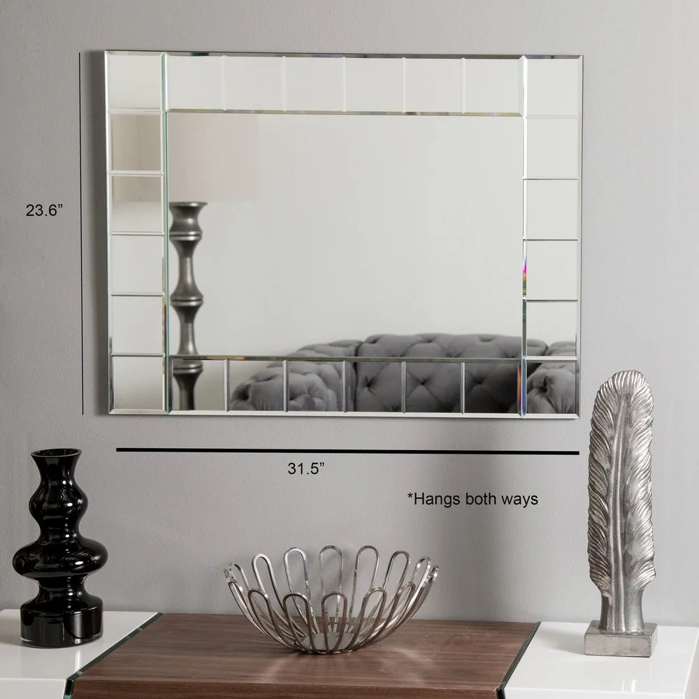 DUTRIEUX Modern Frameless Beveled Wall Mirror For Bathroom
