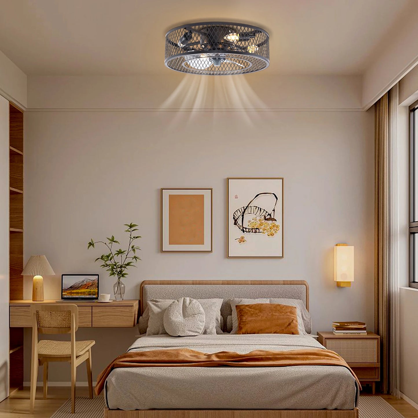 Neet Designs Emporium Caged Ceiling Fan Light Kit Remote