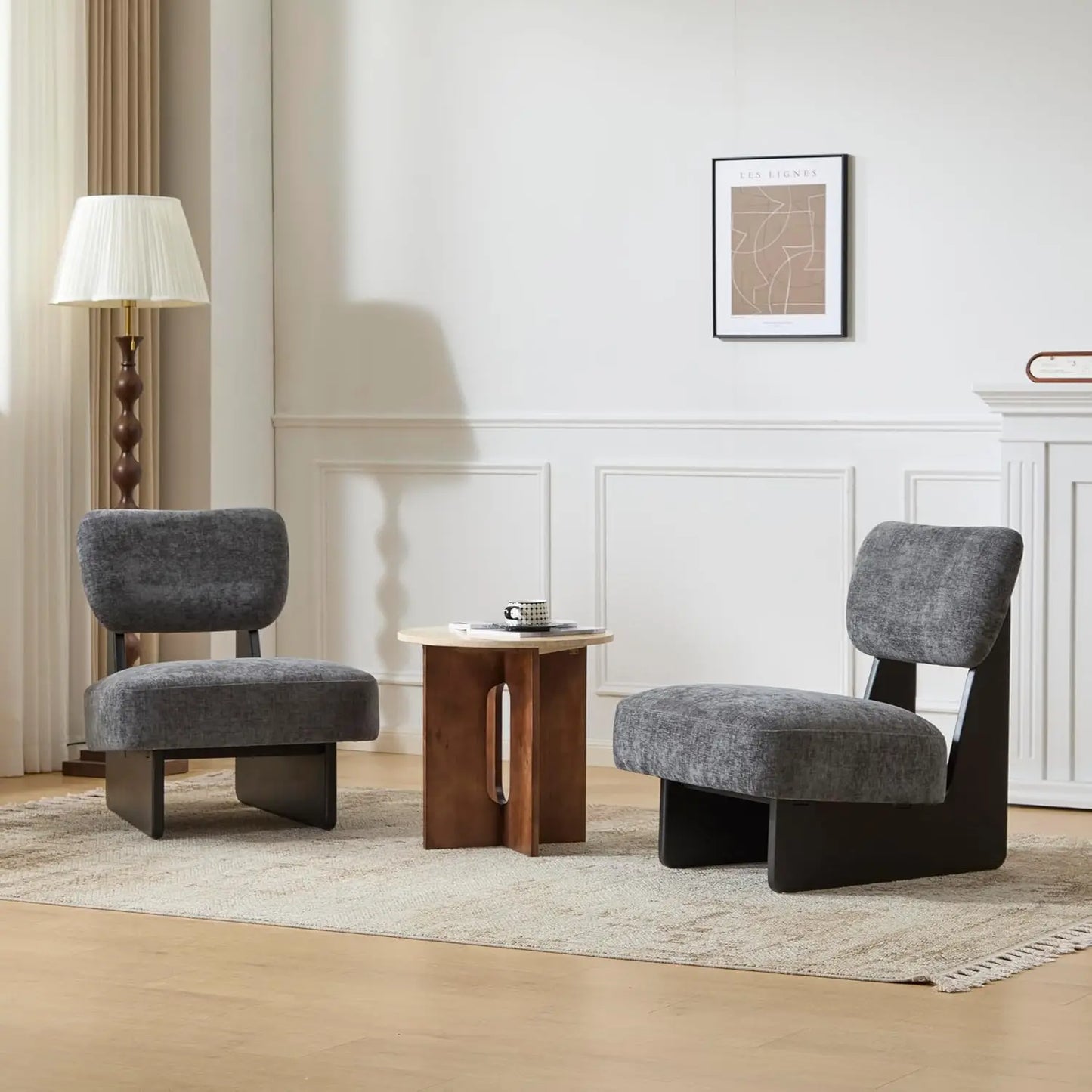 Angduo Low Profile Accent Chair Set Of 2 Modern Armless