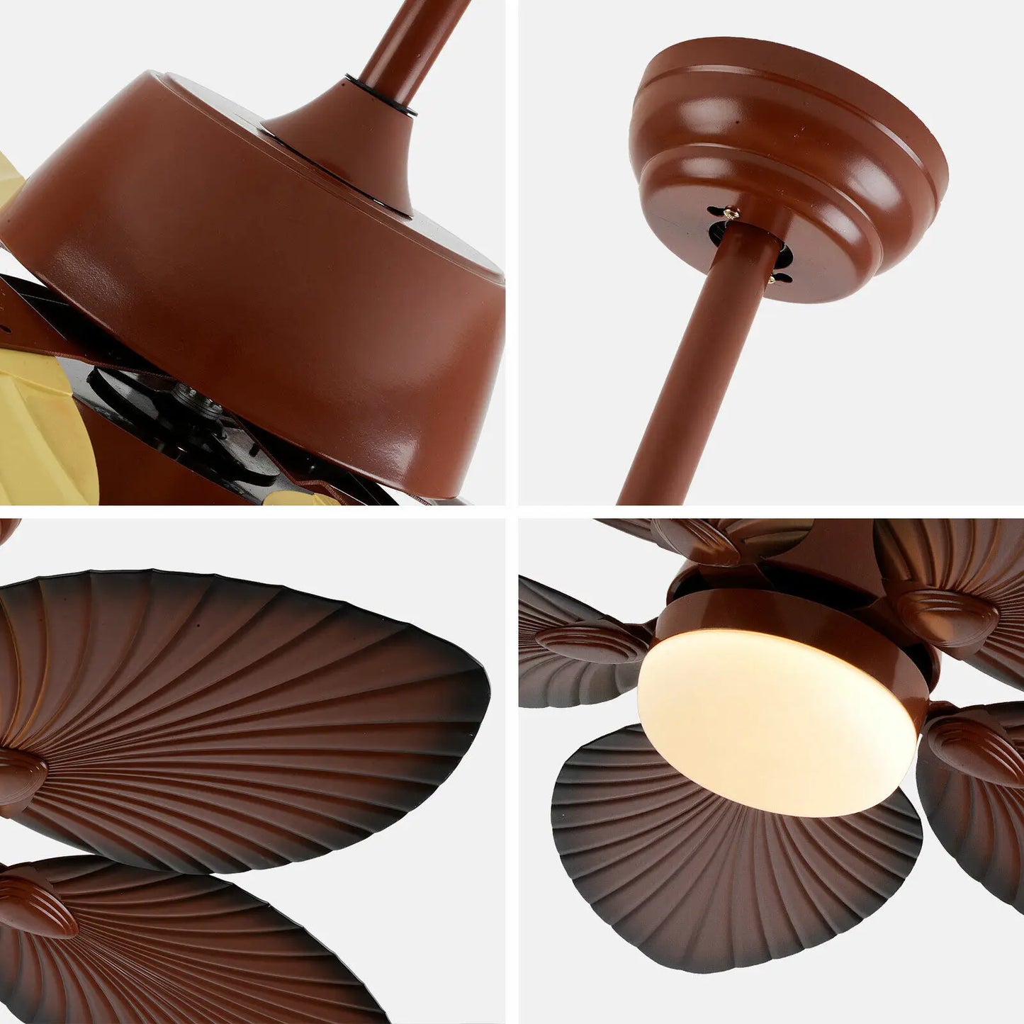 Tropical Palm Leaf Ceiling Fan Light With Remote Control