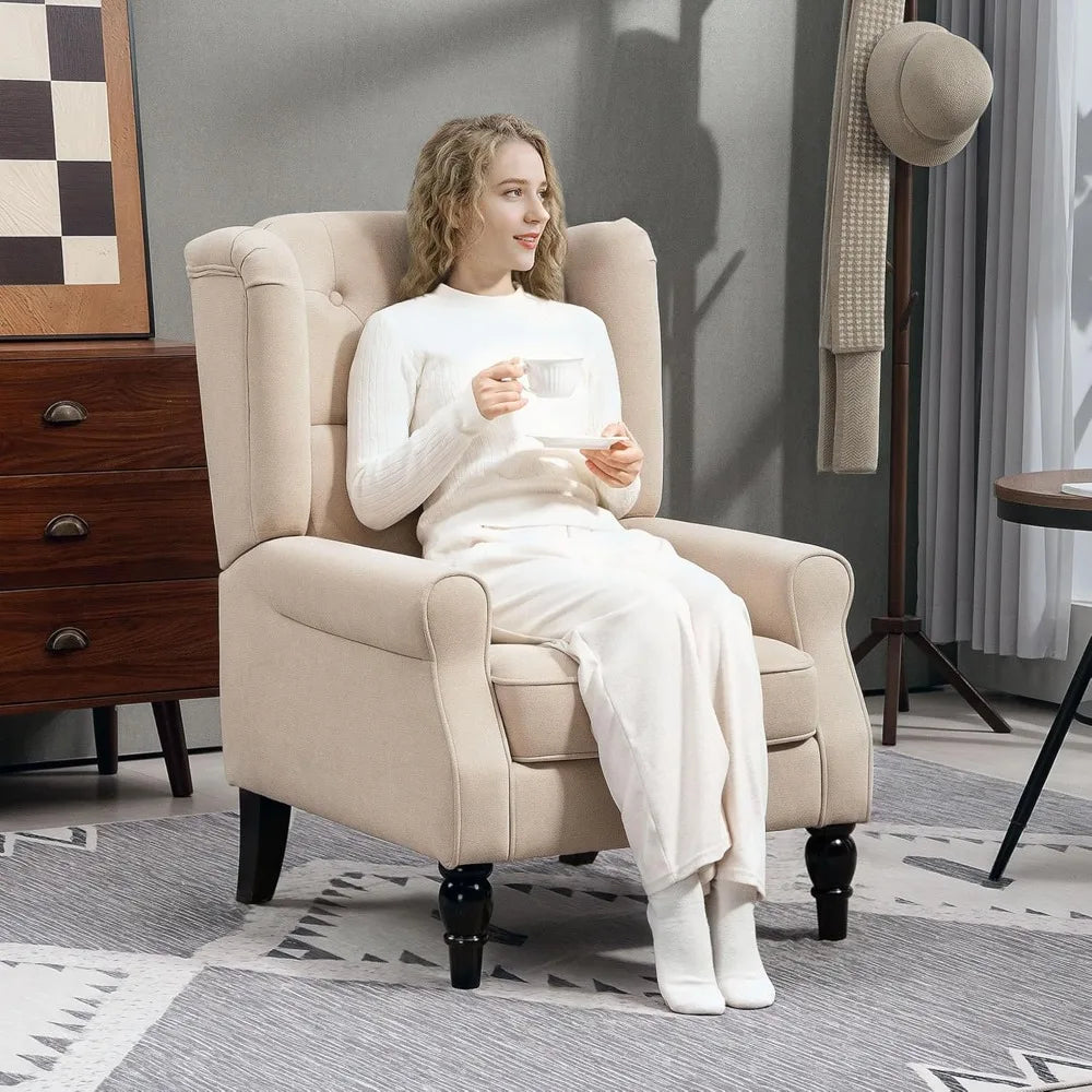 OEING Mid Century Modern Wingback Tufted Accent Chair