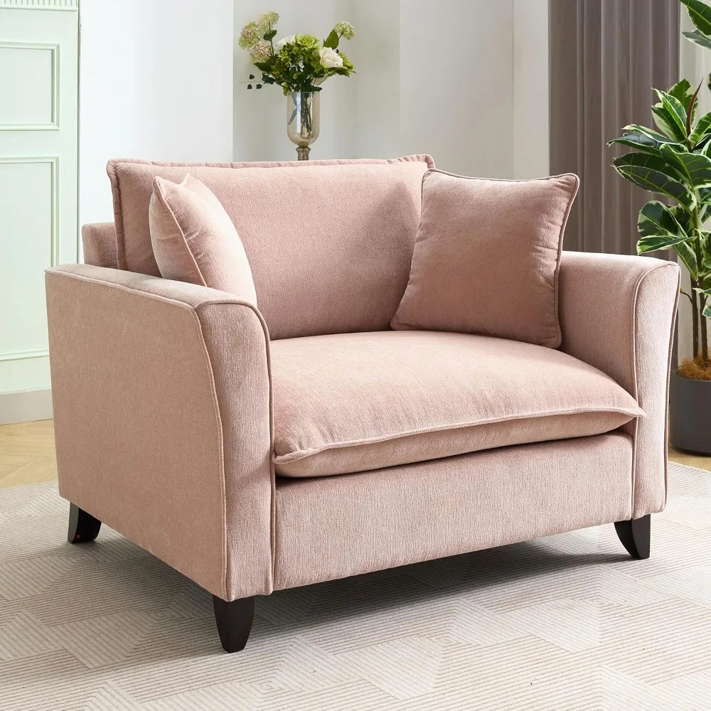 OEING Oversized Living Room Chair With Chenille Upholstery