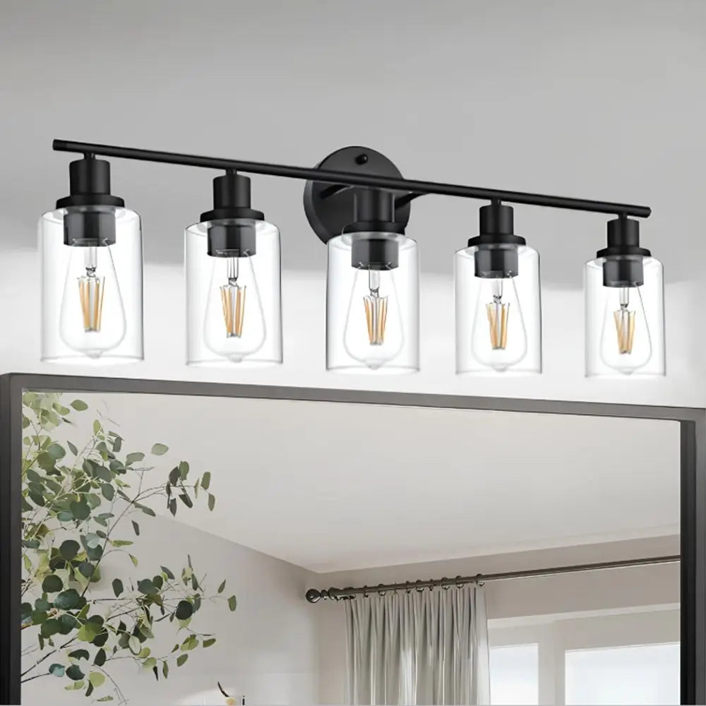 Origin Brushed Nickel Five Light Bathroom Vanity Light