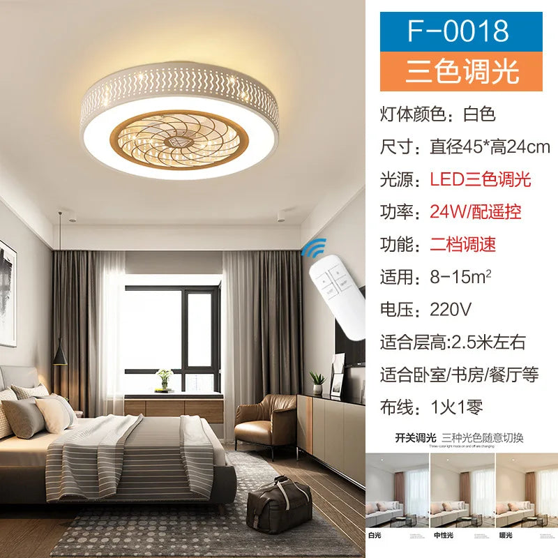 ONEYLTTC Ceiling Fan Lamp With LED Light And Remote Control