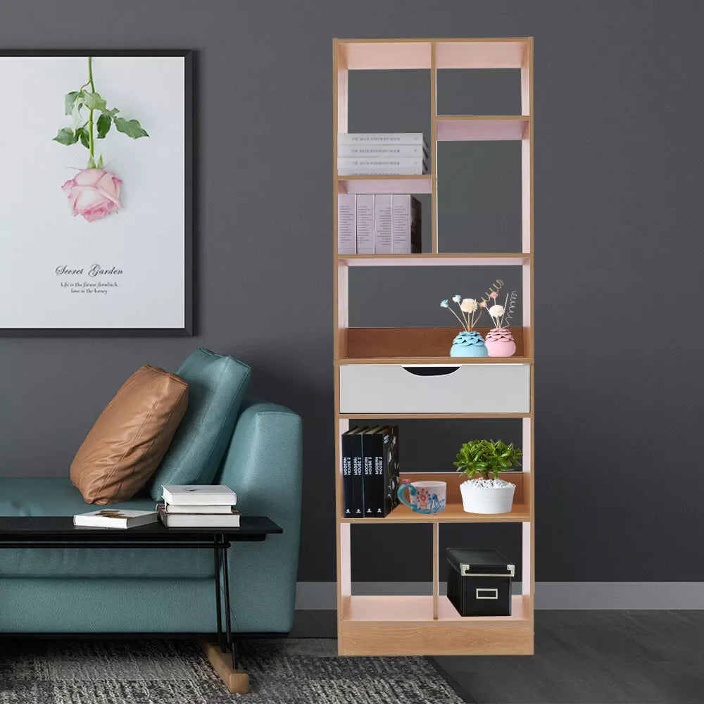 Bymaocar Wood Storage Organizer Bookcase 8 Shelf Cube