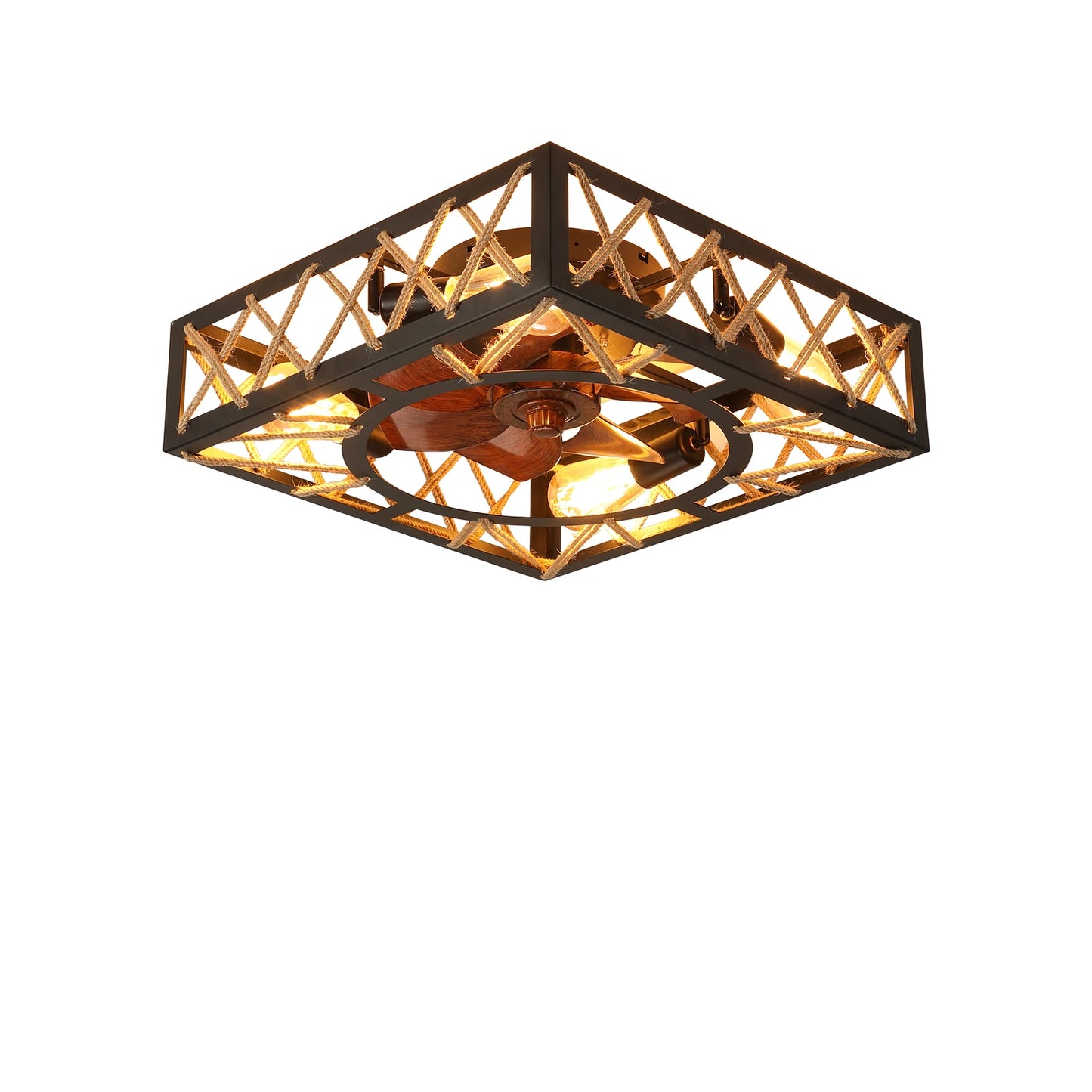 Farmhouse Rustic Ceiling Fan With Remote Control And DC Motor