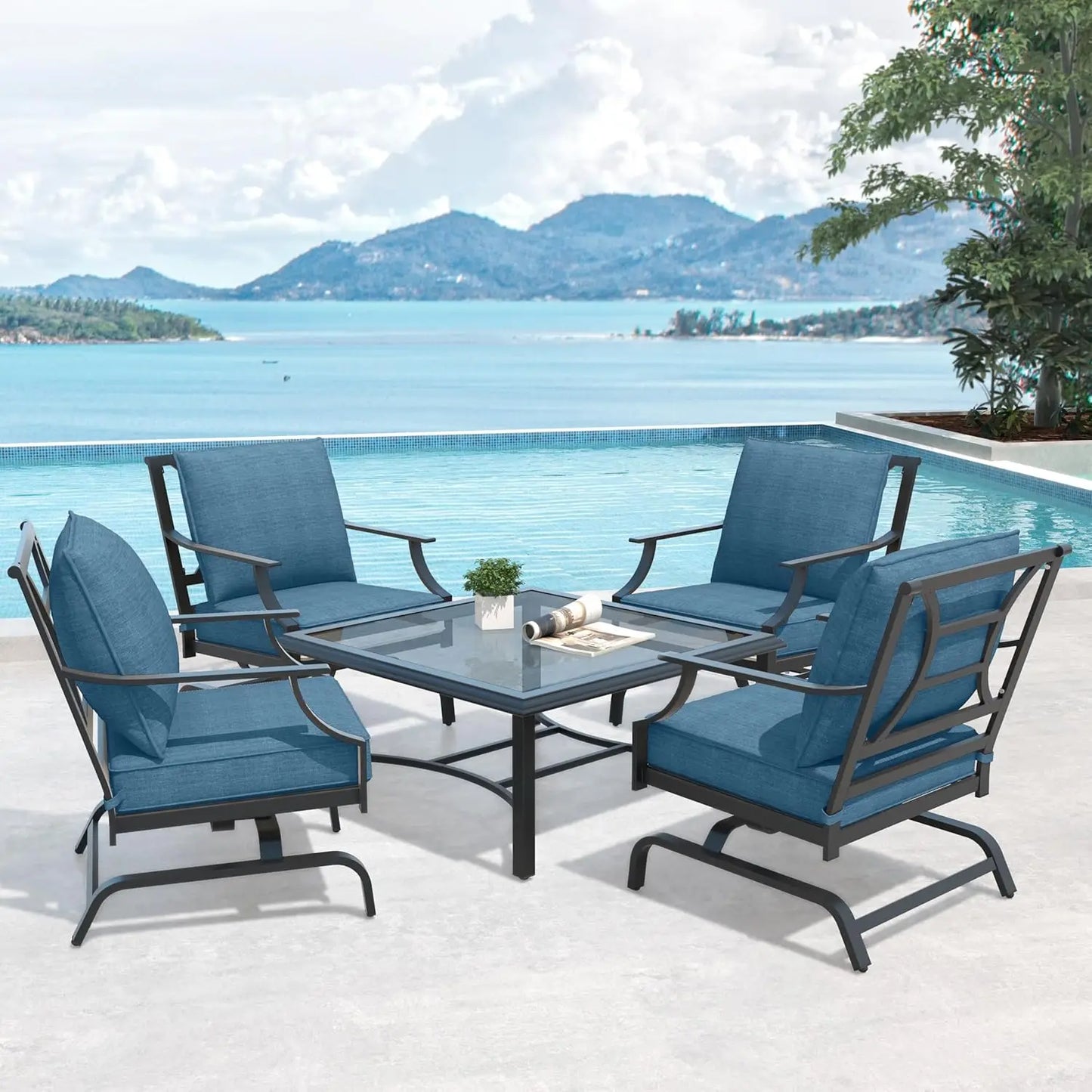 Outdoor Motion Conversation Furniture Set Coffee Table