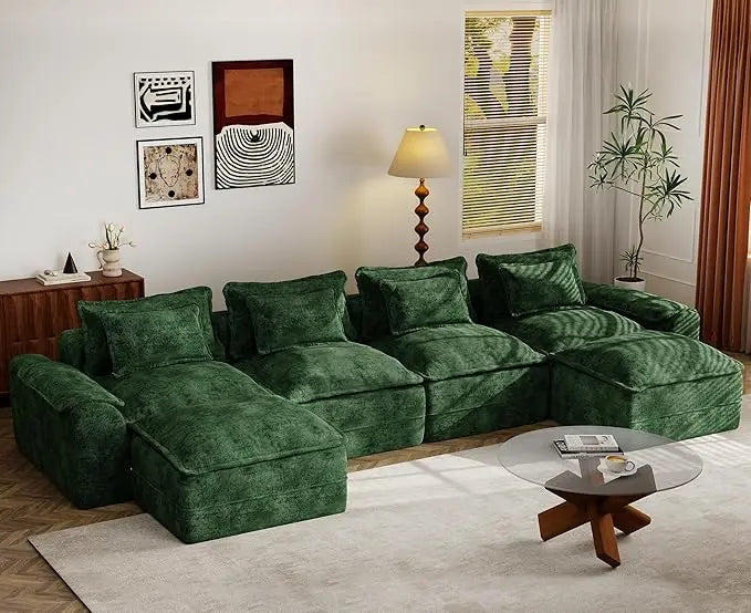HUANZHUANG Cloud Modular Sectional Sofa With Ottomans