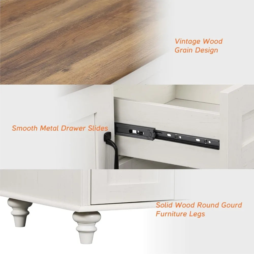 Modern Coffee Table With Storage Cabinet And Drawer