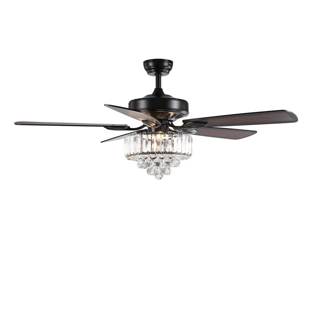 Veldwind Crystal Ceiling Fan With Light Remote Control