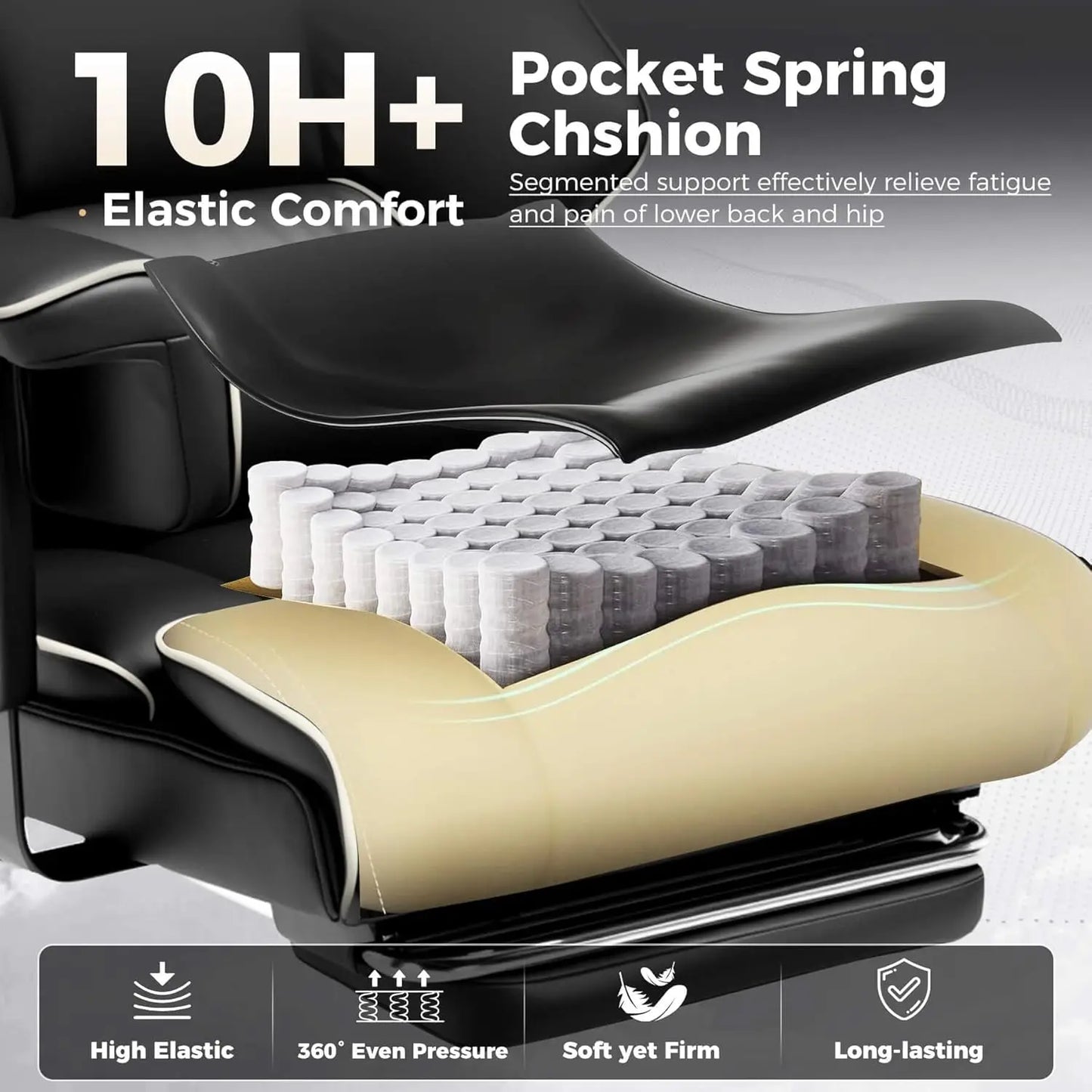 COMHOMA Ergonomic Leather Executive Chair With Lumbar Support