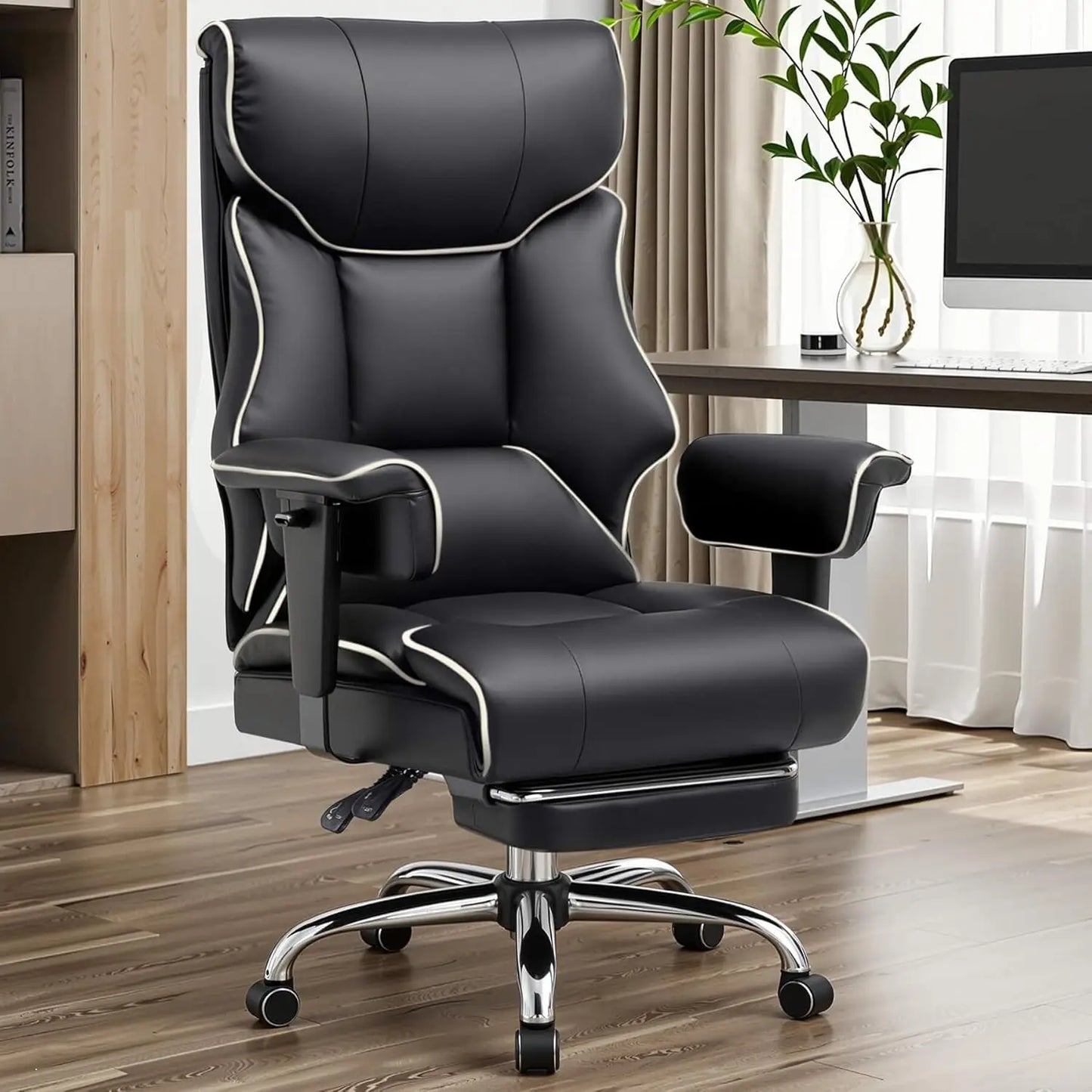 COMHOMA Ergonomic Leather Executive Chair With Lumbar Support