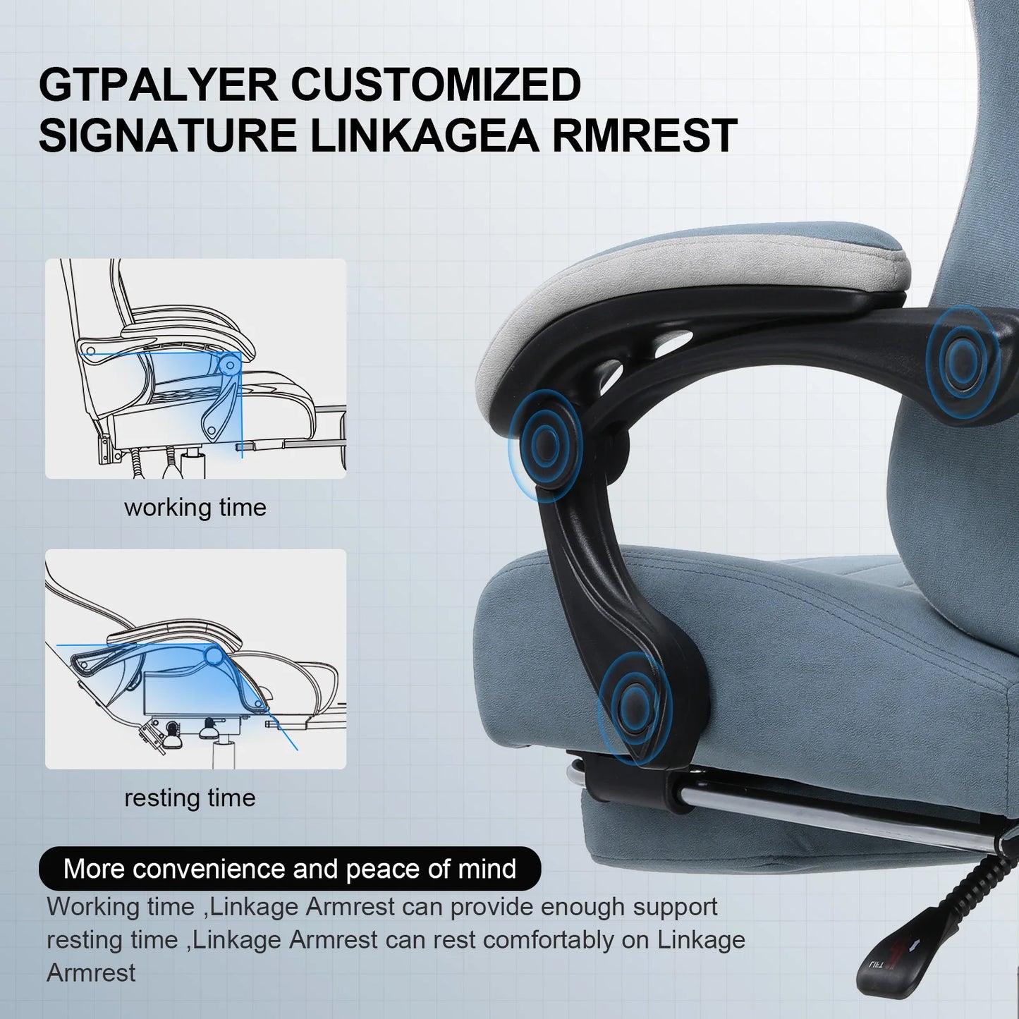 GTPLAYER Gaming Chair With Pocket Spring Cushion And Lumbar Support