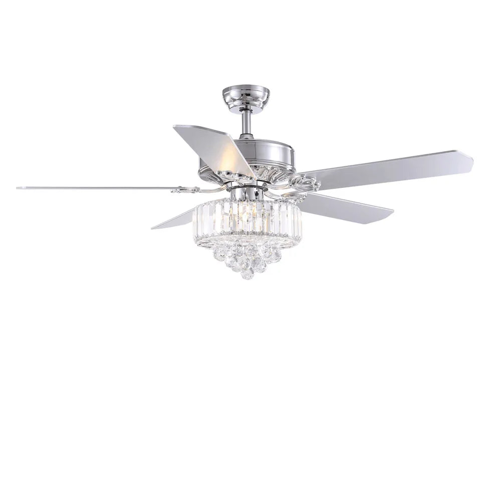 Veldwind Crystal Ceiling Fan With Light Remote Control
