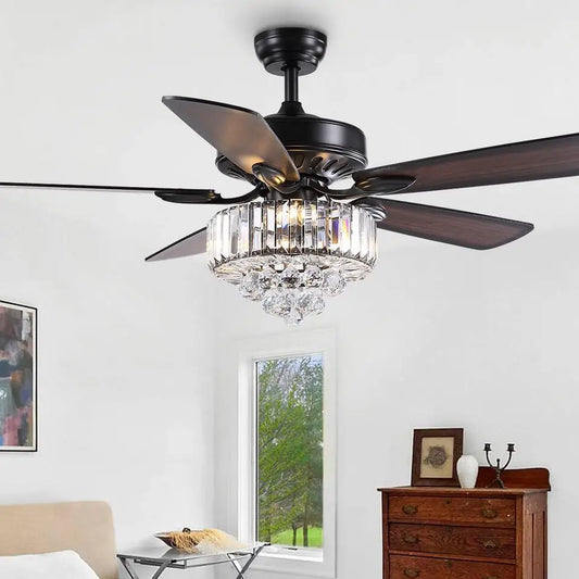 Veldwind Crystal Ceiling Fan With Light Remote Control