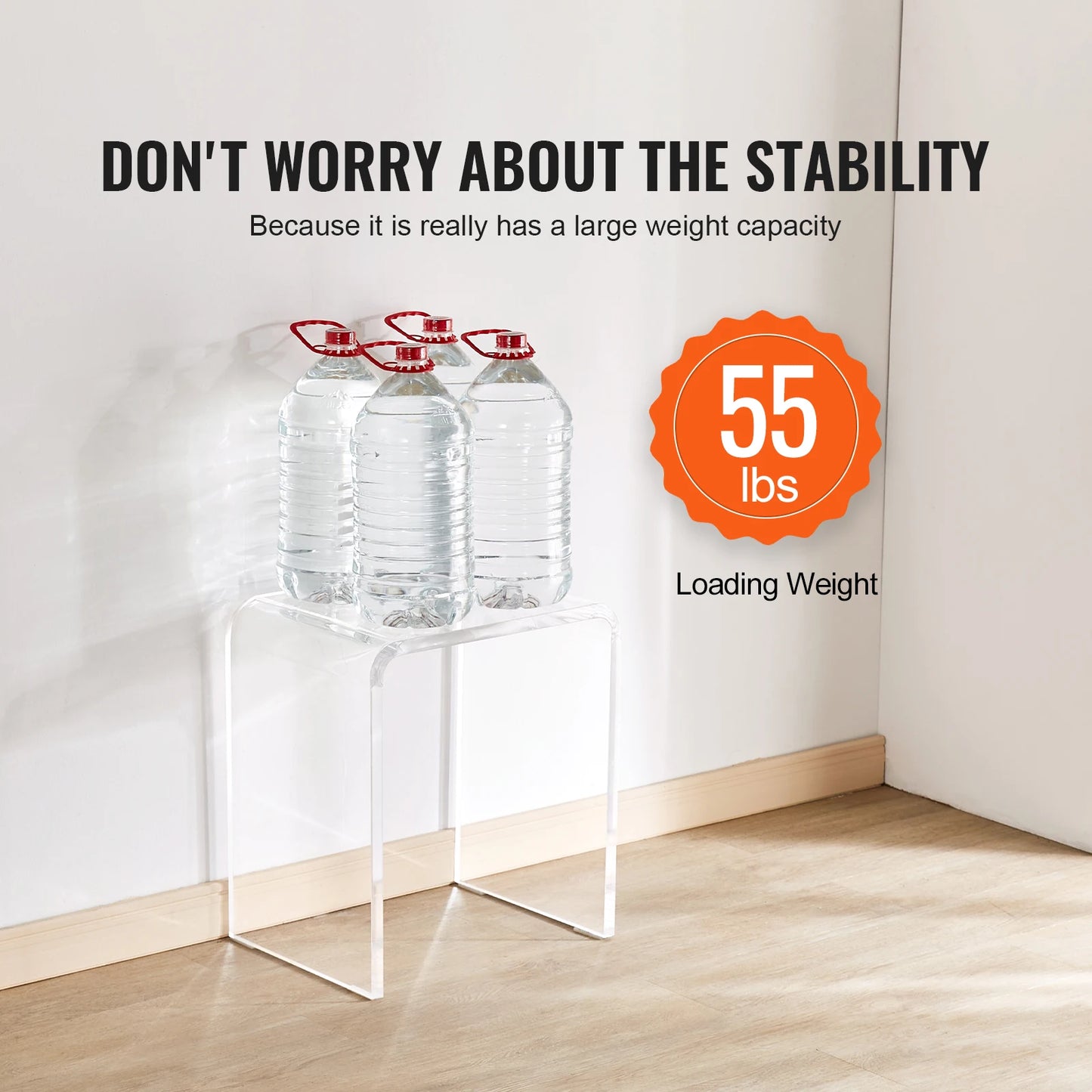 SucceBuy Acrylic End Table C Shaped Lucite Side Table