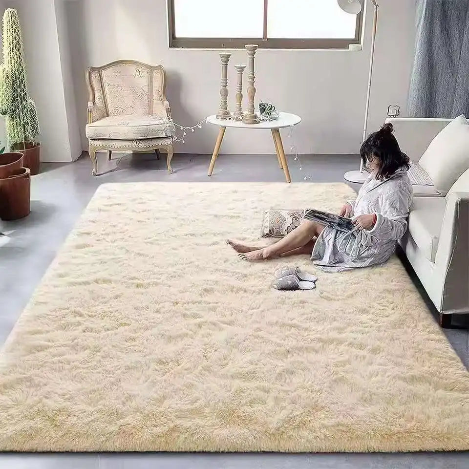 VIKAMA Tie Dyed Fluffy Plush Carpet For Living Room