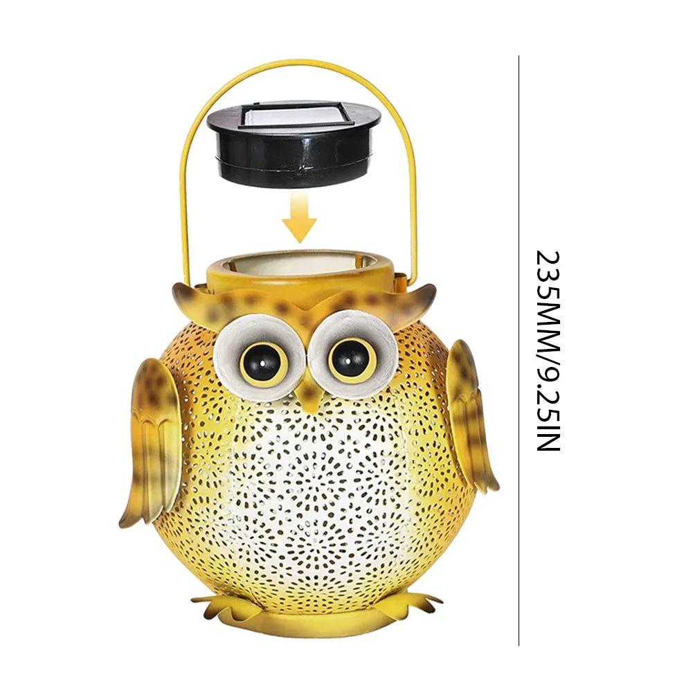 Neet Designs Emporium Iron Art Hanging Solar Lantern Owl