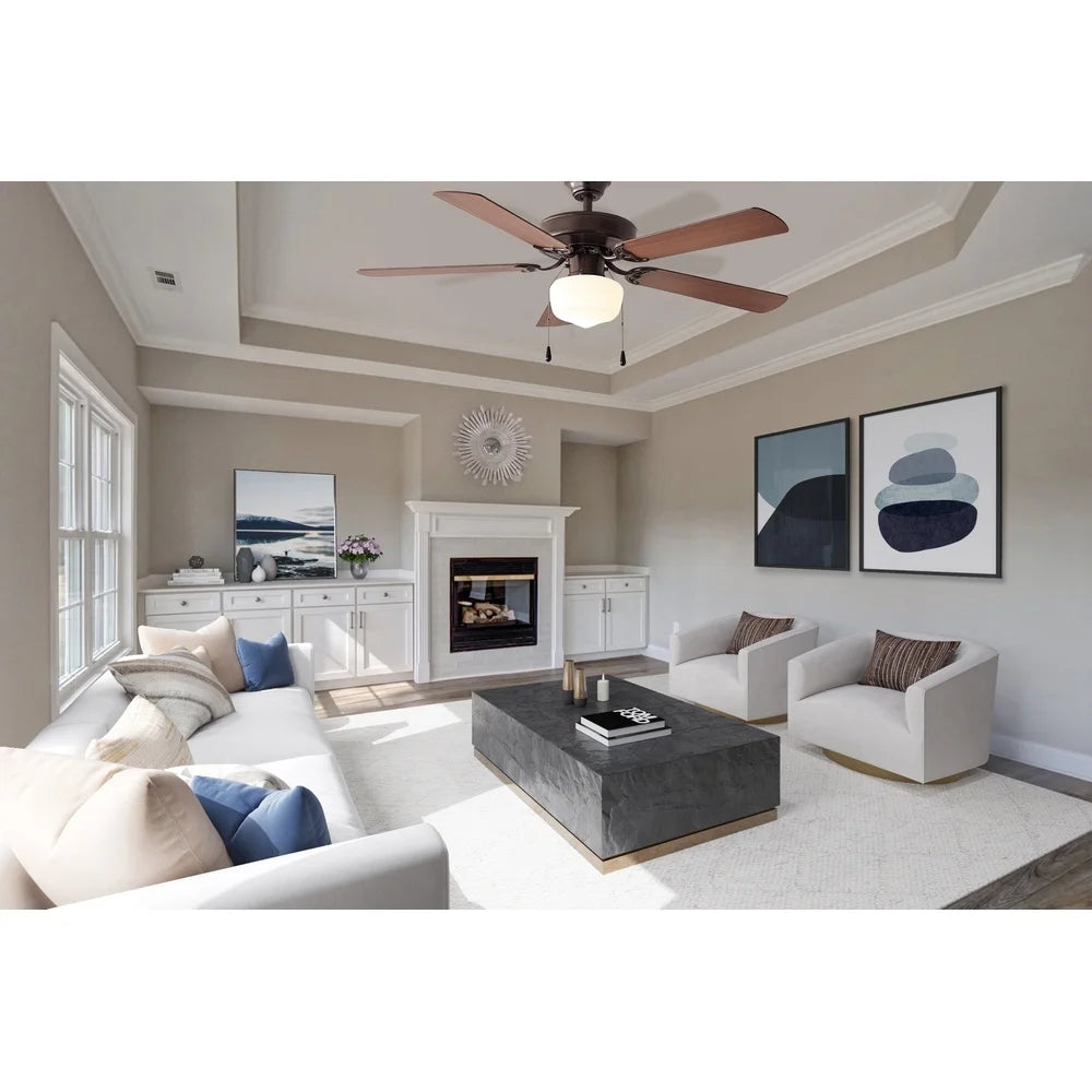 XMSJ Ceiling Fan With Light Kit Reversible Blades Motor