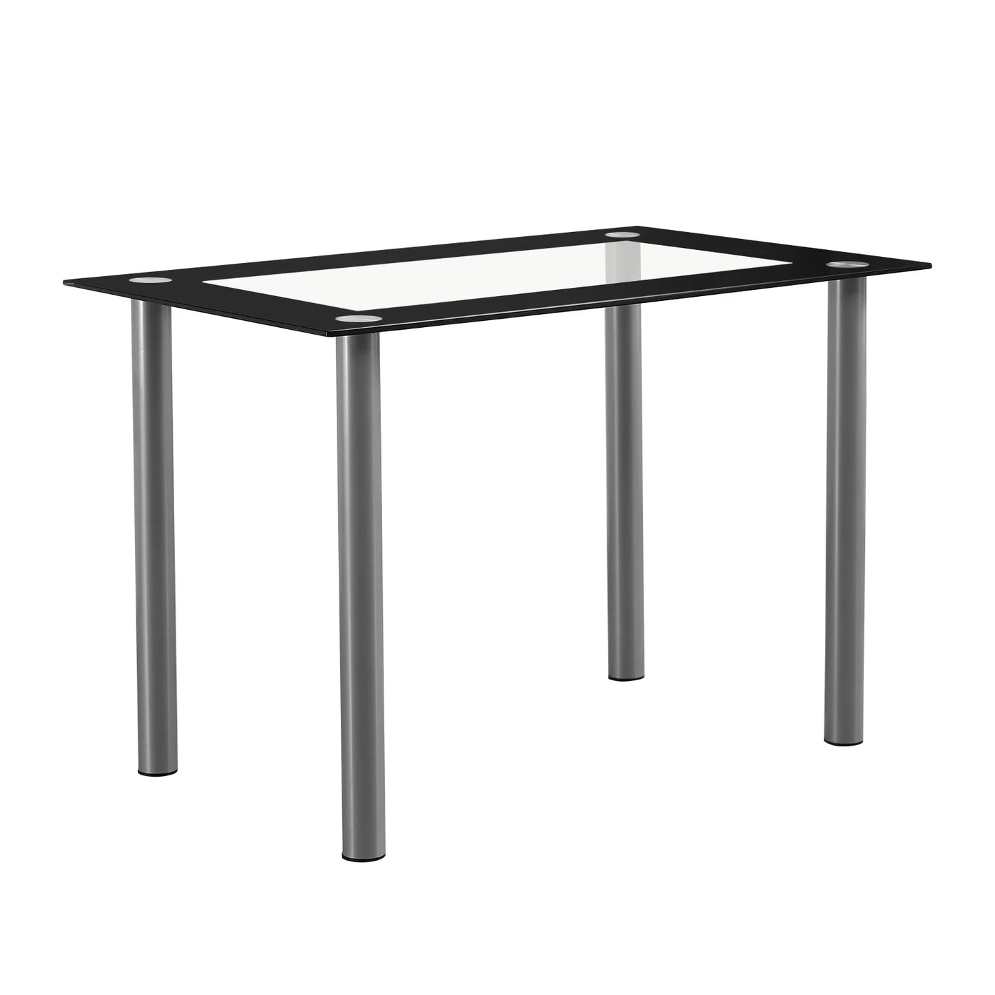 Tempered Glass Dining Table Rectangular Four Seater Modern