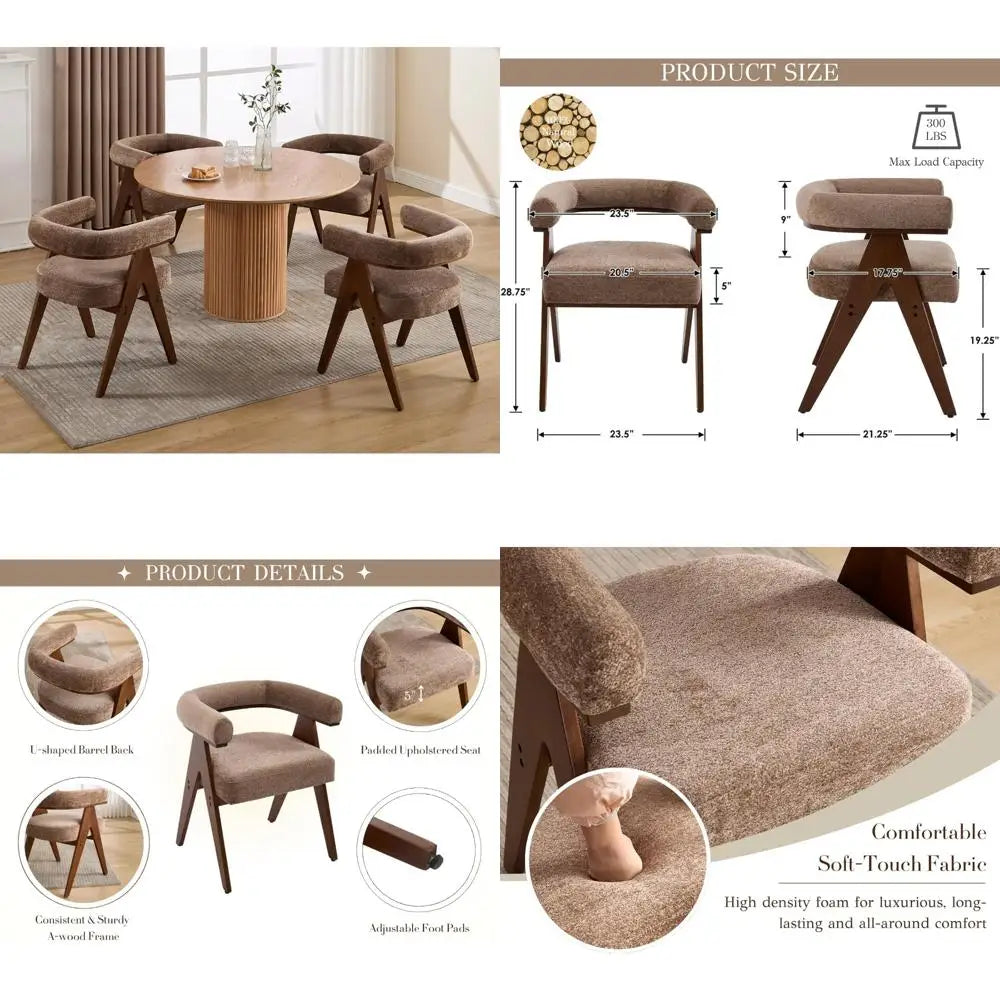 DAFIFY Farmhouse Dining Chairs Set Of 4 With Upholstery