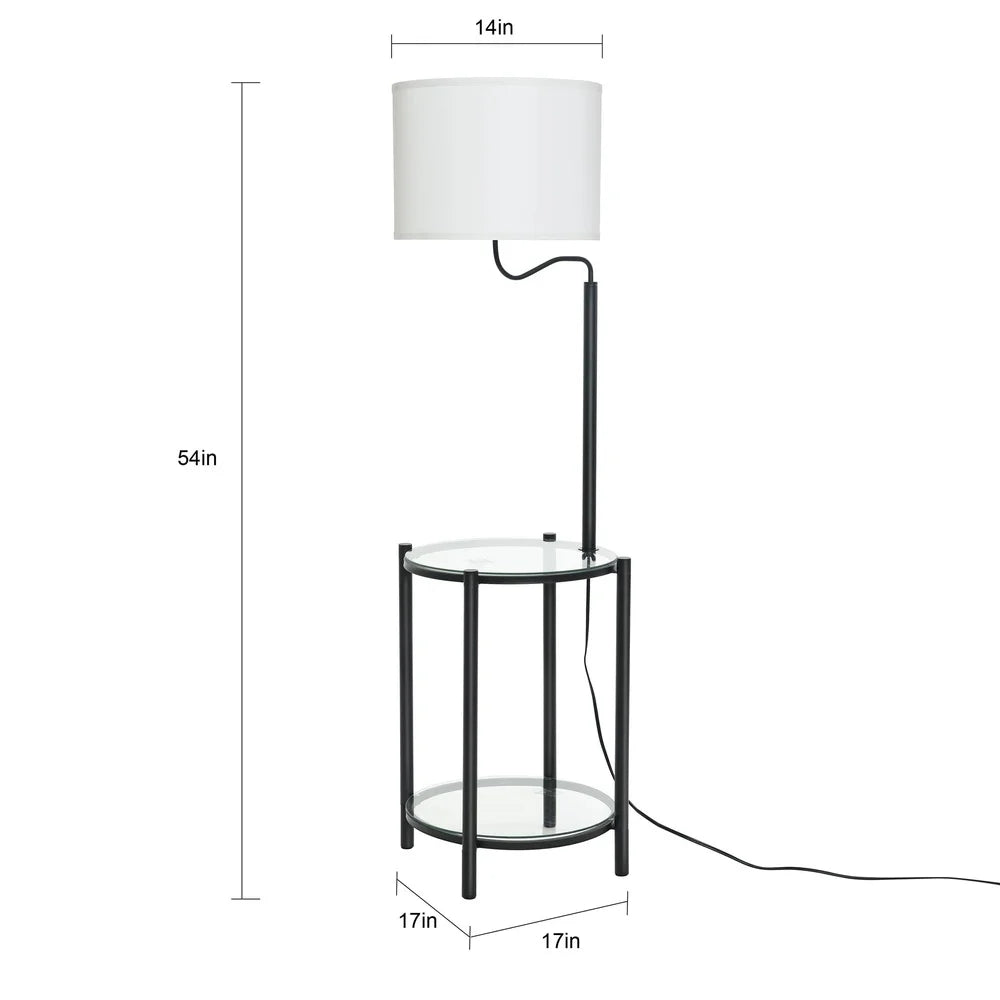 Neet Designs Emporium Modern Floor Lamp With Glass End Table
