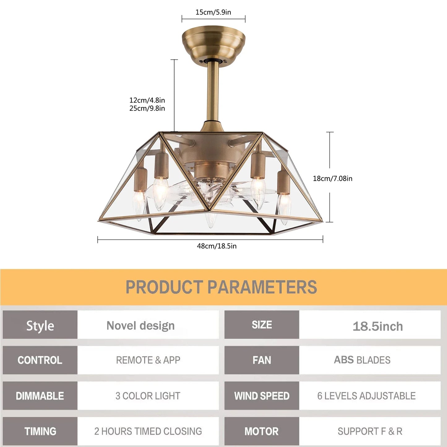 Hign Concerned Stylish Ceiling Fan With Light Lampshade