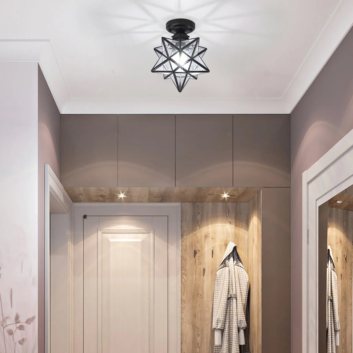 LOYALHEARTDY Star Flush Mount Ceiling Light Modern Minimal