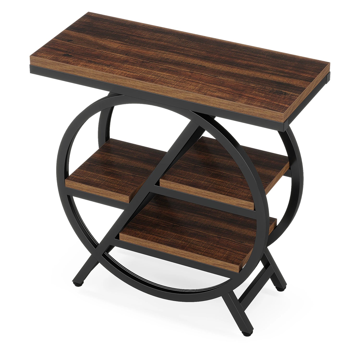 Tribesigns End Table Three Tier With Geometric Metal Frame