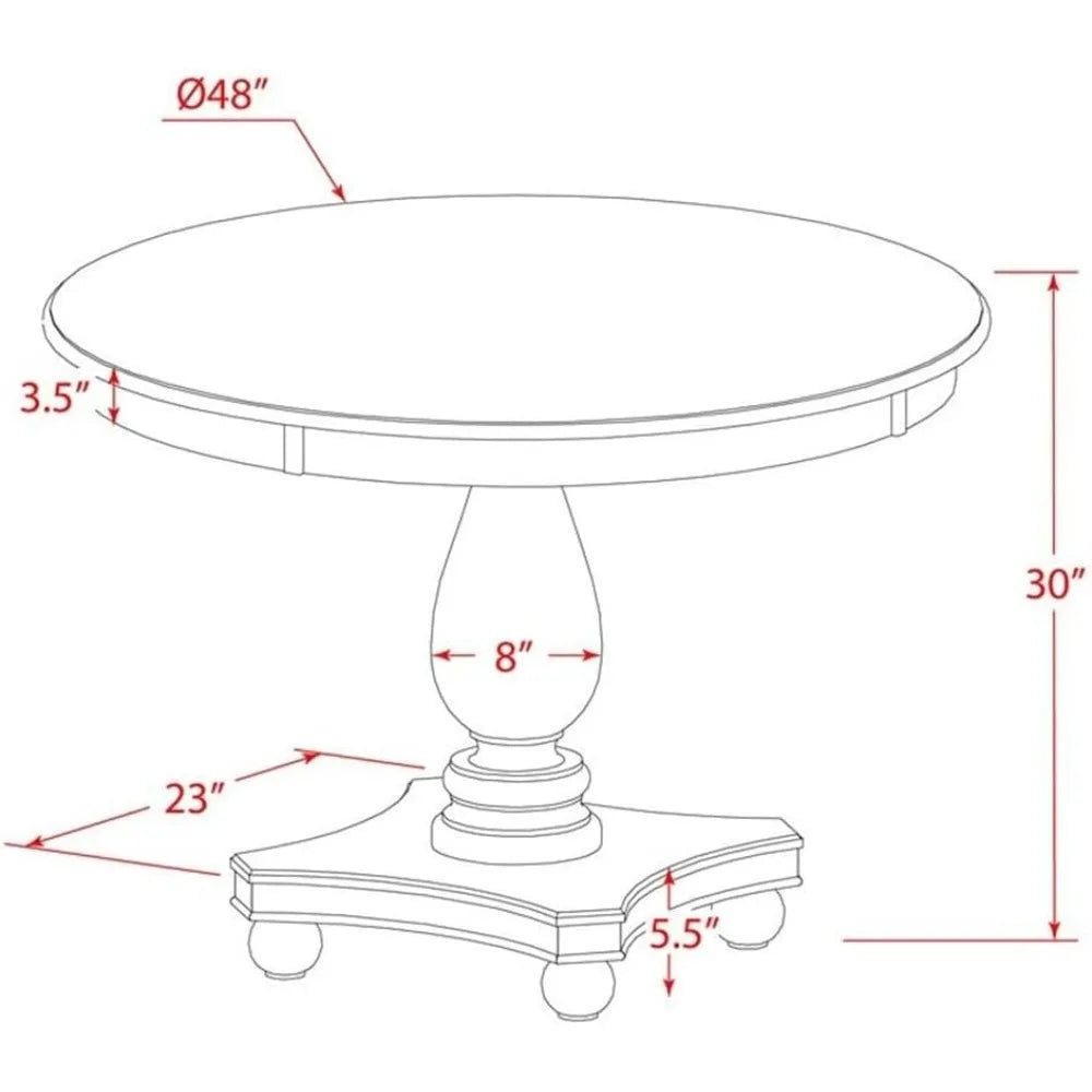 HUANZHUANG Ferris Modern Round Dining Table Pedestal Base
