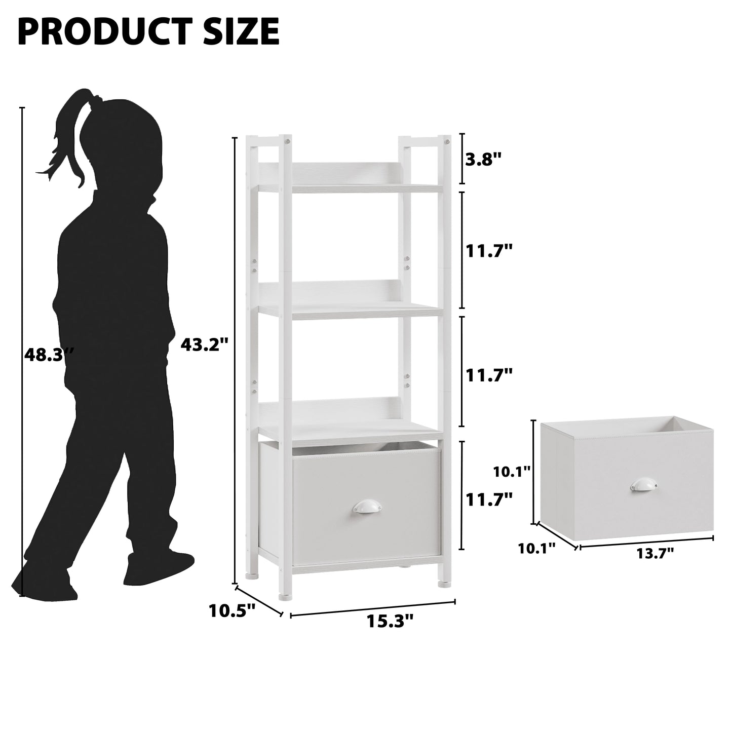 XMSJH Ladder Bookshelf With Removable Drawer And Shelves