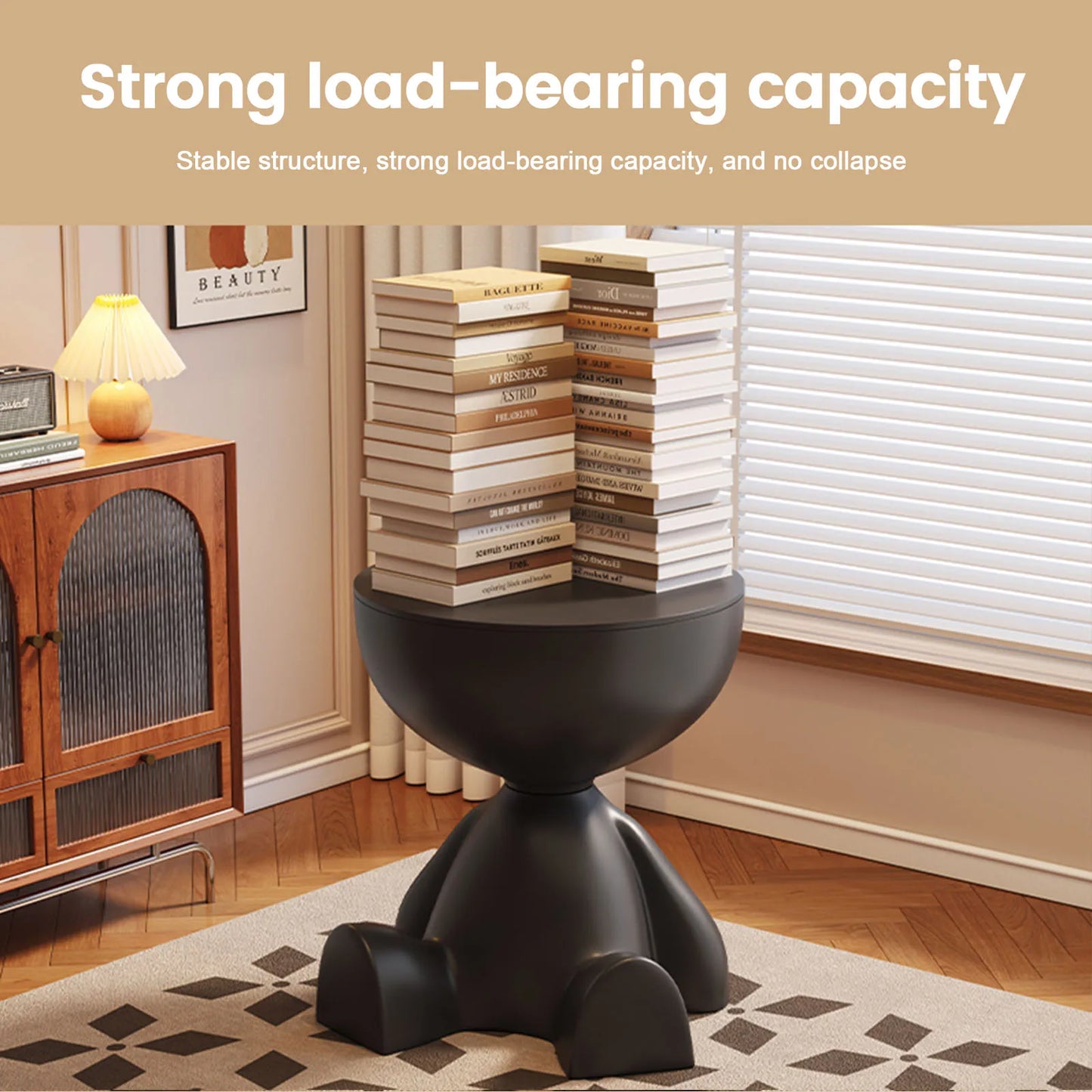 Wedyvko Round Matte Coffee Table With Storage Rack