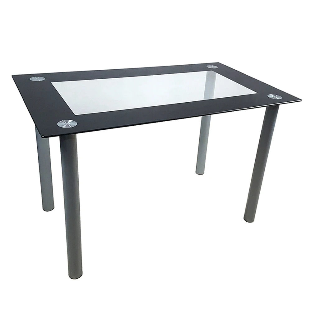 Tempered Glass Dining Table Rectangular Four Seater Modern