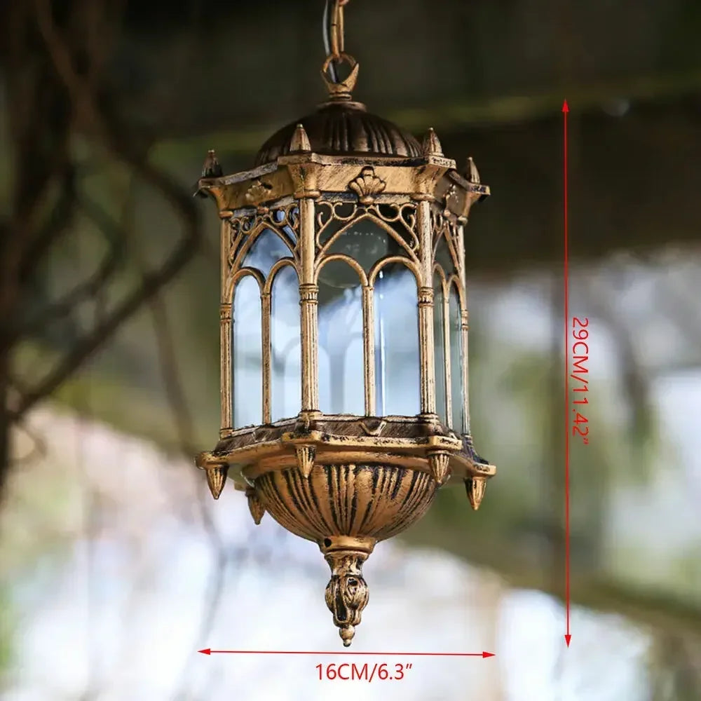 Waterproof Retro Outdoor Pendant Lantern Light For Garden