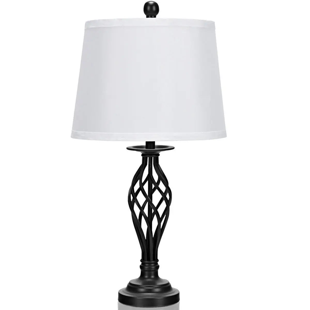 Elegant 3 Piece Lamp Set With Fabric Shades Floor Lamps