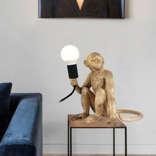 Monkey Shaped Resin Desk Lamp For Home Office Lighting