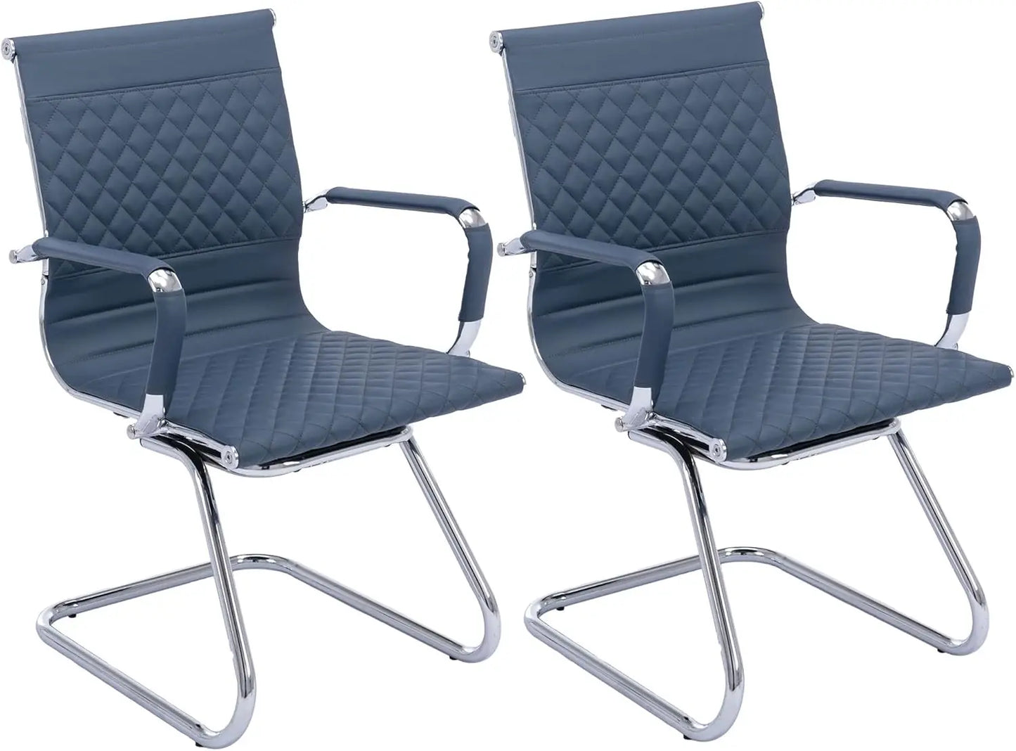 Huanzhuang 4 Office Guest Chairs Rhombic Grid Back Base