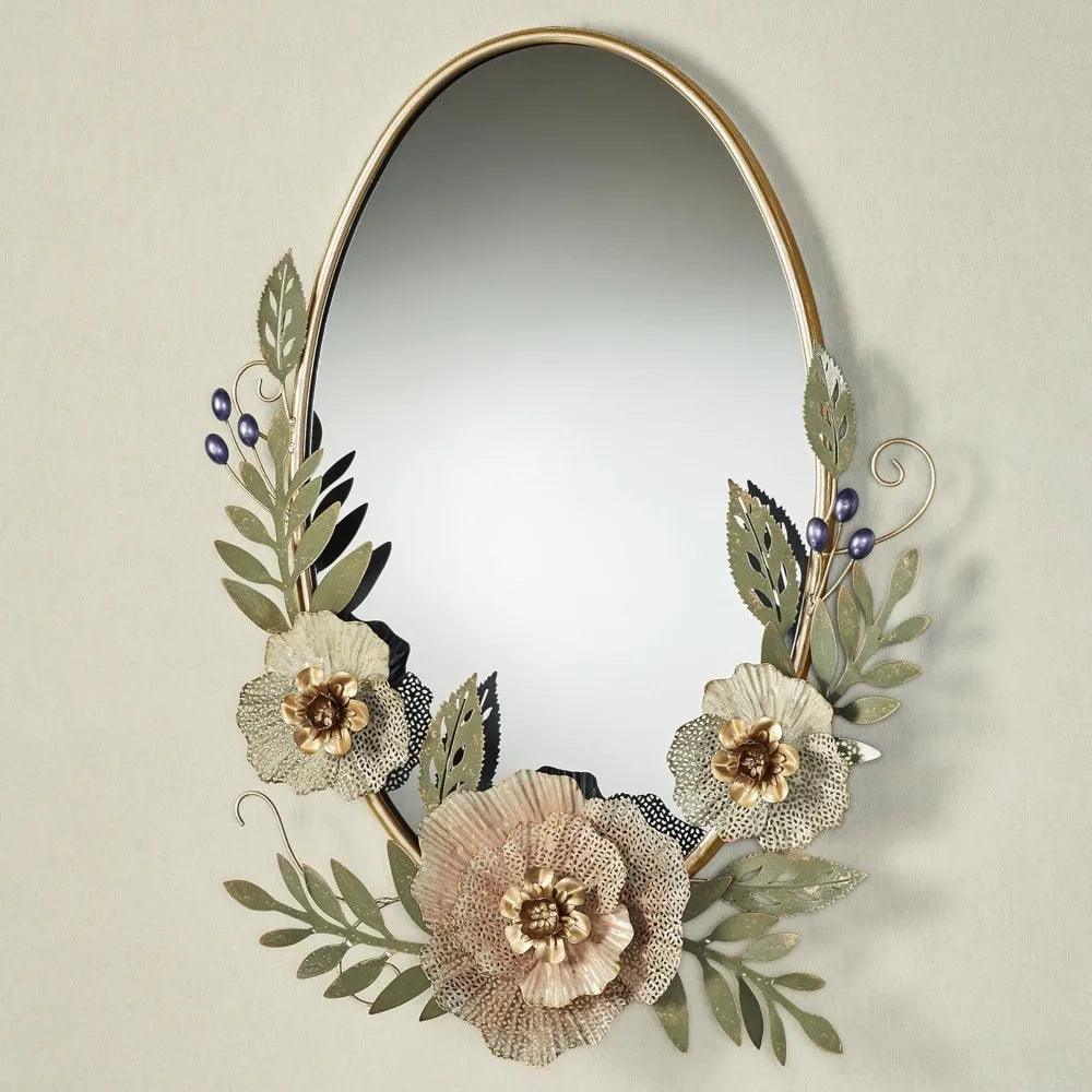 Forever Blooms Floral Oval Wall Mirror