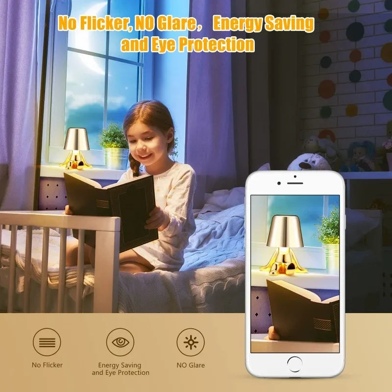 Golden Man LED Table Lamp With USB Rechargeable Lighting