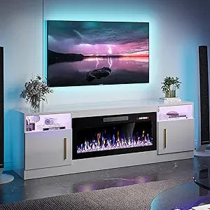 Electric Fireplace TV Stand With LED Lighting Entertainment