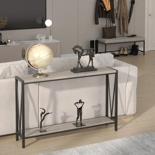 HiMISS Industrial Console Table Two Tier Entryway Storage