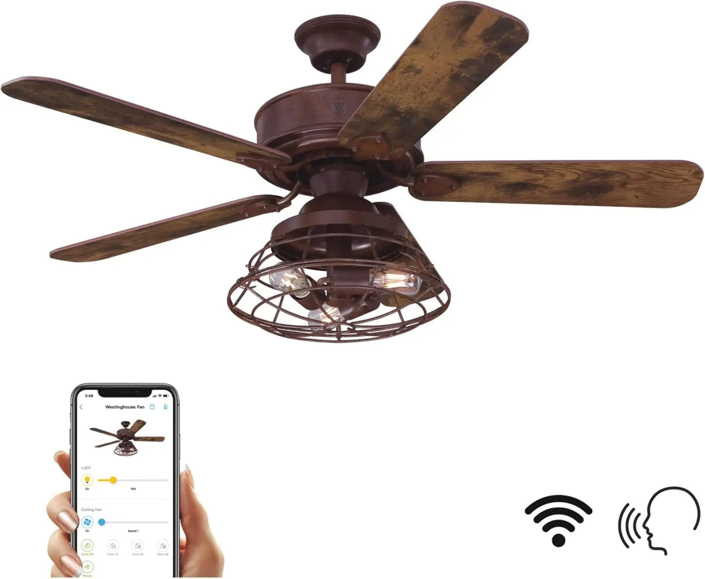 Barnett Barnwood LED Ceiling Fan Light Kit With Remote