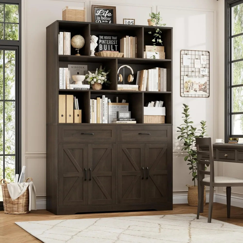 MKDK Six Tier Bookcase With Drawer And Door Storage
