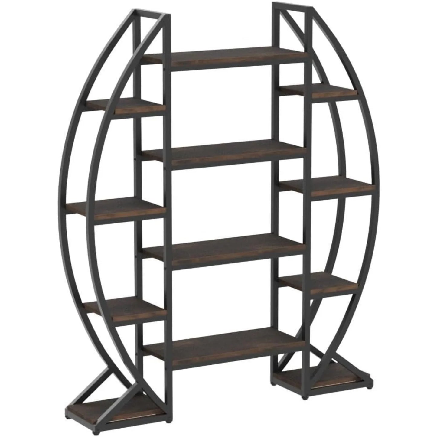 Little Tree Oval Triple Wide Industrial Bookshelf Etagere
